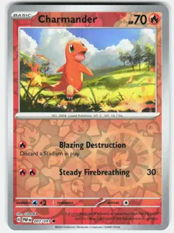 CHARMANDER 007/091 COMMON PALDEAN FATES POKEMON REVERSE HOLO NM/M - Image 1