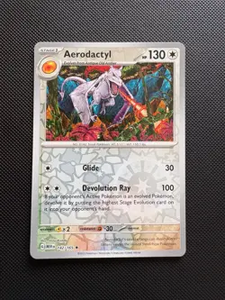 Pokemon TCG Aerodactyl Reverse Holo 142/165 Scarlet & Violet 151 Near Mint - Image 1