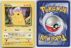 Pikachu 58/102 Common Base Set Unlimited Pokemon HP - Image 3