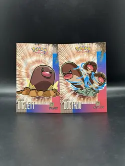 Diglett Dugtrio Attacks Database Cracked Ice Holo Kanto Pokemon - Image 1