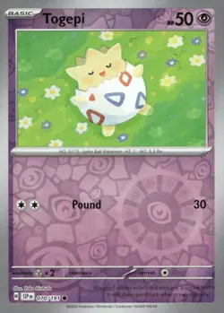 Togepi 070/191 Common Surging Sparks Pokemon Reverse Holo Near Mint - Image 1