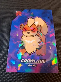 Pokemon Evil Growlithe Cracked Ice Holo Team Rocket Card Database Set Peru - Image 1