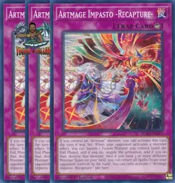 Yugioh! 3x Artmage Impasto -Recapture- BLZD-EN072 Common 1st Ed NM - Image 1