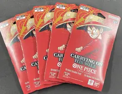 (x5) One Piece TCG: Carrying On His Will Sleeved Booster Pack Lot OP-13 ENGLISH - Image 1
