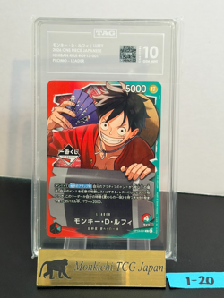 TAG GEM MINT 10 Monkey D. Luffy Ichiban Kuji OP13-001 Leader Promo Limited JP① - Image 1