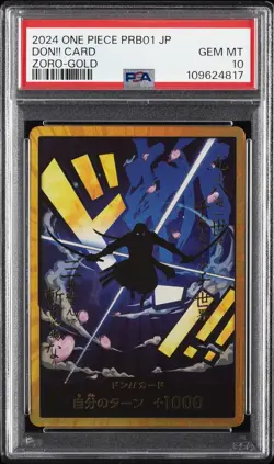 2024 ONE PIECE JPN PRB01-PREMIUM BOOSTER RORONOA ZORO-GOLD DON!! CARD PSA 10 - Image 1