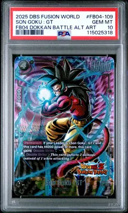 2025 DRAGON BALL SUPER CARD GAME FUSION WORLD NEW ADVENTURE SON GOKU : GT PSA 10 - Image 1