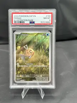 Pokemon tcg Surging Sparks Feebas 198/191 illustration rare holo PSA 8 - Image 1