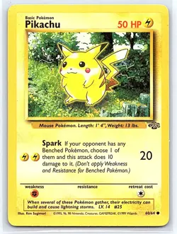 1999 Pokemon TCG Pikachu Card 60/64 Jungle 1st Edition Red Cheeks - Image 1