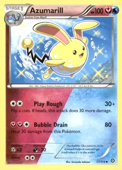 AZUMARILL 77/114 UNCOMMON STEAM SIEGE POKEMON LIGHTLY PLAYED - Image 1