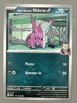 Pokemon TCG * Destined Rivals 117/182 Team Rocket's Nidoran C* UNG NM FRESH PK - Image 1