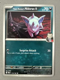 Pokemon TCG * Destined Rivals 114/182 Team Rocket's Nidoran C * UNG NM FRESH PK - Image 1