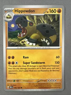 Pokemon TCG * Destined Rivals 106/182 Hippowdon Uncommon * UNG NM FRESH PACK - Image 1