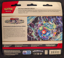 Stellar Crown 3-Pack Booster Blister Tinkaton - Factory Sealed Pokemon TCG - Image 2