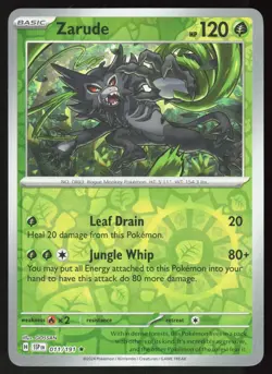 Zarude 011/191 Rare Surging Sparks Pokemon Reverse Holo Near Mint - Image 1