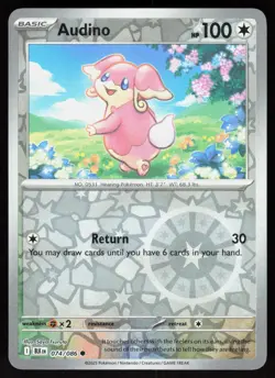 Audino 074/086 Common Black Bolt Pokemon Reverse Holo Near Mint - Image 1