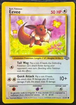 1999 Pokemon Jungle Eevee 51/64 WOTC Vintage Non Holo Base Era - Image 1
