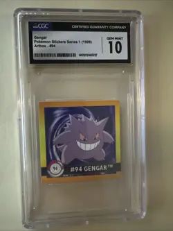 Gengar Pokemon Art Box Sticker Series 1 (1999) #94 CGC 10 Low Pop - Image 1