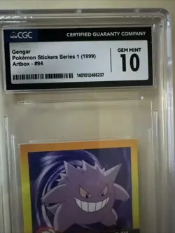 Gengar Pokemon Art Box Sticker Series 1 (1999) #94 CGC 10 Low Pop - Image 2