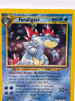 Pokemon Feraligatr Holo Foil Neo Genesis Unlimited 4/111 LP - Image 2