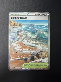 Surfing Beach 114/086 Ultra Rare ME04: Chaos Rising Pokemon NM - Image 1