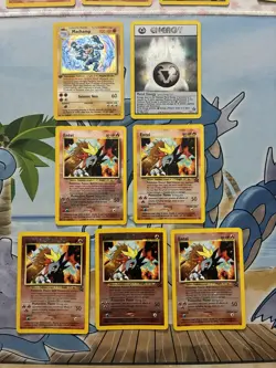 Vintage Pokemon Card Lot WOTC Holo First Edition Etc Fire Entei Machamp Moltres - Image 2
