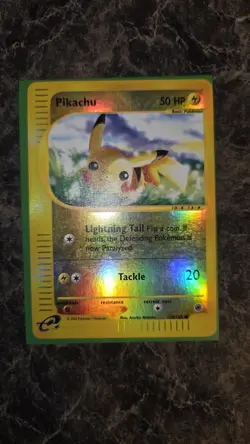 Pokemon Pikachu TCG Reverse Holo Card #124/165 Expedition E Series LP-MP - Image 1