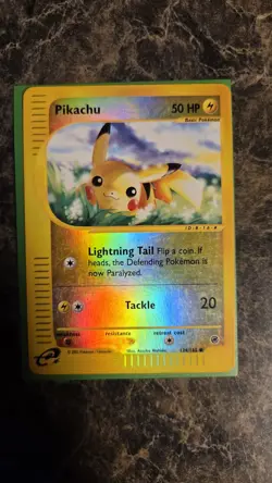 Pokemon Pikachu TCG Reverse Holo Card #124/165 Expedition E Series LP-MP - Image 3