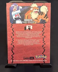 Rare Full Art Pokemon Team Rocket Growlithe #28 Low Pop Card Tops/GameFreak - Image 2