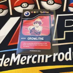 RARE FULL ART POKEMON POKEDEX BLACK CARD #058 GROWLITHE LOW POP 🏆 🌟 - Image 1