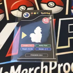 RARE FULL ART POKEMON POKEDEX BLACK CARD #058 GROWLITHE LOW POP 🏆 🌟 - Image 2