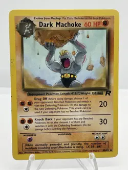 Pokemon Dark Machoke 40/82 Team Rocket Regular Uncommon Stage 1 60 HP Card - Image 1