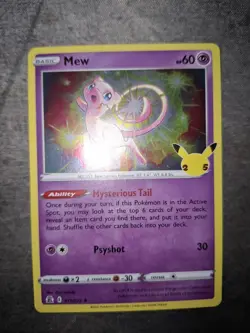 Pokemon Card Mew Holo 11/25 Celebrations 25th Anniversary English TCG Near Mint - Image 1