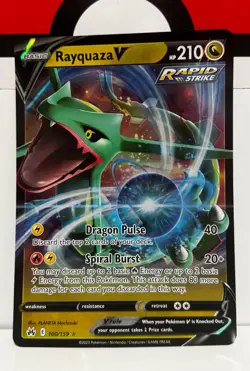 Pokemon TCG Oversized Rayquaza V card Crown Zenith - Image 1