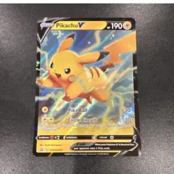 Pokemon TCG Pikachu V SWSH063 Black Star Promo Ultra Rare Card NM - Image 1