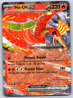 Ho-oh ex 007/034 Holo Classic Collection Trading Card Game Classic Pokemon NM - Image 1