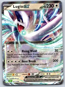 Lugia ex 017/034 Holo Classic Collection Trading Card Game Classic Pokemon NM - Image 1