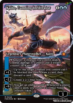 Kaito, Cunning Infiltrator (Showcase) [FDN - 424] - NM [Foil] TCG MTG - Image 1