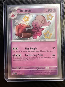 Tinkatuff Pokemon Paldean Fates 166/091 Shiny Holo Rare NM - Image 3