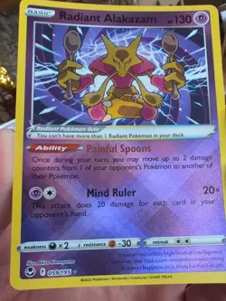 Radiant Alakazam 059/195 Silver Tempest Holo Near Mint Pokemon TCG - Image 2