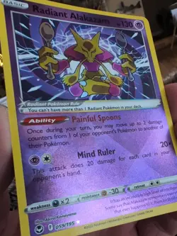 Radiant Alakazam 059/195 Silver Tempest Holo Near Mint Pokemon TCG - Image 4