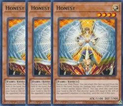 Yugioh - Honest x 3 - 1st Edition Rare NM - Plus Free Holographic Card - Image 1