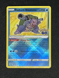 Radiant Blastoise 018/078 Pokemon GO Holo - Image 1