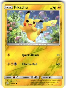 Pikachu Reverse Holo Common Hidden Fates 19/68 LP - Image 1