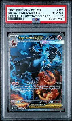 2025 Pokemon Phantasmal Flames Mega Charizard X Ex #125 PSA 10 Spec. Illus. Rare - Image 1
