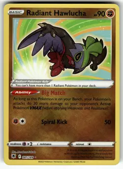 Radiant Hawlucha 081/189 Radiant Rare Astral Radiance Pokemon Near Mint - Image 1