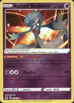 Radiant Gardevoir 069/196 Radiant Rare Lost Origin Pokemon Near Mint - Image 1