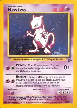 Pokemon TCG Mewtwo Base Set 10/102 Holo 1999-2000 Wizards Base Set 2, EBP-0084 - Image 1