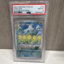 Pokemon Twilight Masquerade Sunflora 169/167 Illustration Rare Holo PSA 8 - Image 1