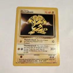 Pokemon Electabuzz Base Set Rare 70 HP 20/102 Regular Unlimited English 1999 - Image 1